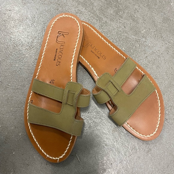 K Jacques St Tropez Menandre Leather Slides / Sandals sz 37 - Picture 11 of 11